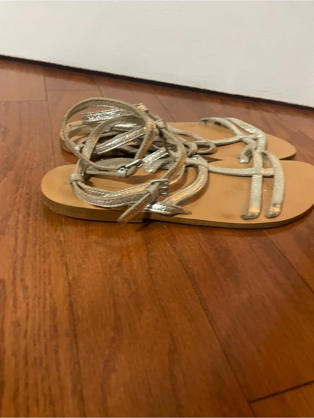Zara Silver Strappy Gladiator Sandals - Picture 4 of 6